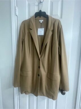 Classic J.Jill Ponte Knit Camel Blazer Jacket XL Tall NWT